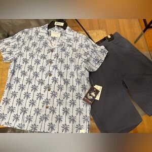 Free Planet Blue Palm Tree Shirt and shorts